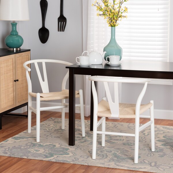 Baxton Studio Paxton Modern White Finished Wood 2Piece Dining Chair Set 224-2PC-12345-ZORO - main